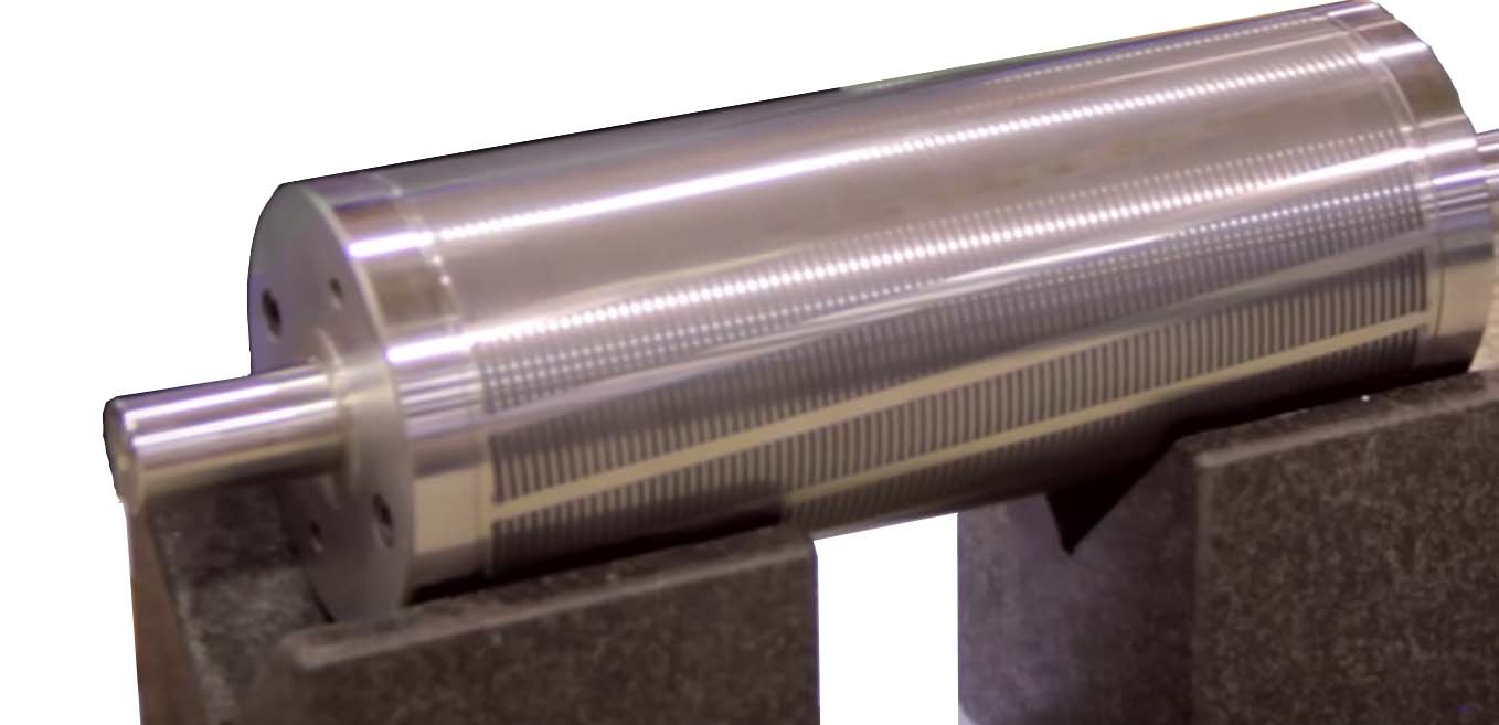 Magnetic base cylinder. Magnetic foiling dies use flexible thin plates with a steel backing and copper face layer, positioned on a heated magnetic cylinder for rapid setup and changeovers.