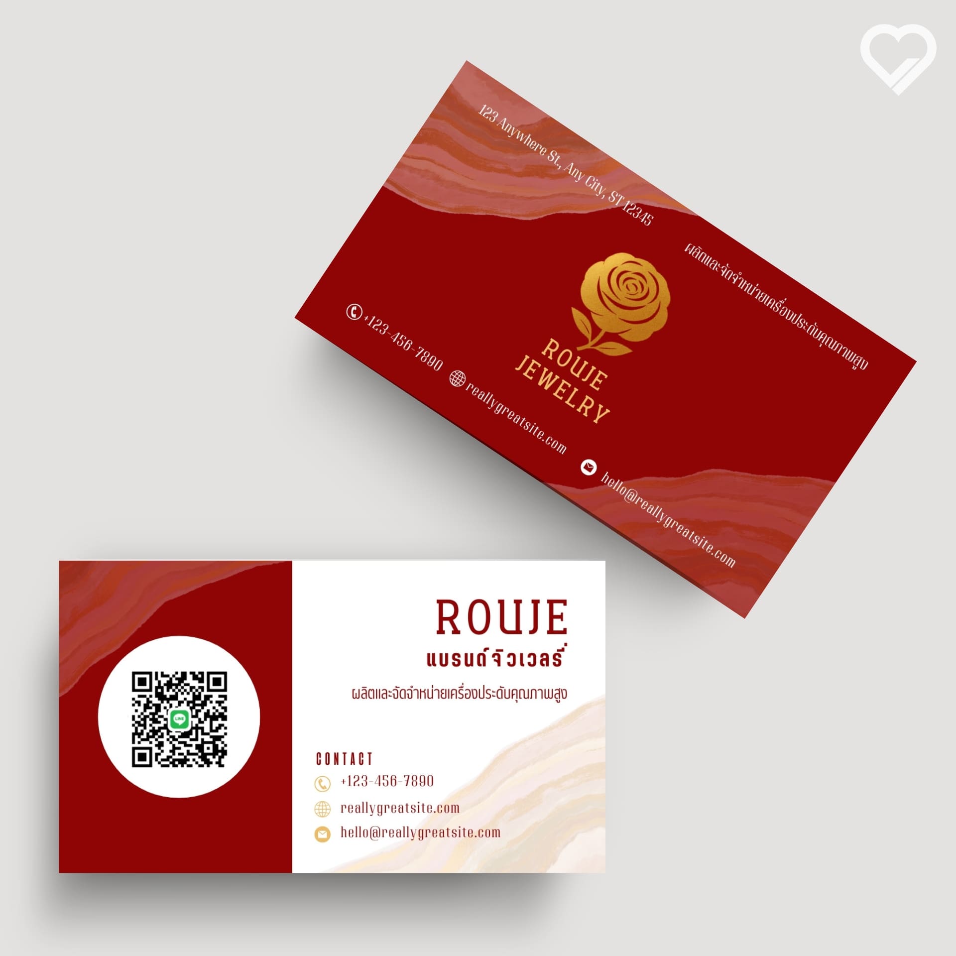 ขนาดมาตรฐานและการใช้พื้นที่สองหน้าของนามบัตร