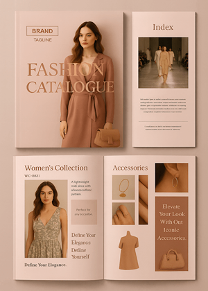 ไอเดียการออกแบบแค็ตตาล็อคสินค้าแฟชั่น โทนมินิมอล ดูหรูและอ่านง่าย