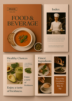 ไอเดียตัวอย่างแค็ตตาล็อคสินค้าอาหารและเครื่องดื่ม สำหรับร้านอาหารและคาเฟ่