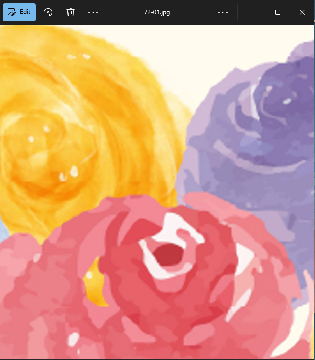 ตัวอย่าง 72 DPI ขยายแล้วภาพแตก  ขอบหยักเป็นบันได (Jaggy)  สีไม่เนียนเป็นแถบ  ฟอนต์เบลอ อ่านยาก  เหมาะแค่สำหรับโชว์บนจอ (Web / Social)