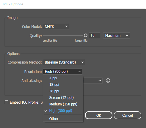 ตั้งค่าการ Export รูปภาพให้เป็น 300 dpi ของ Adobe Illustrator (AI)