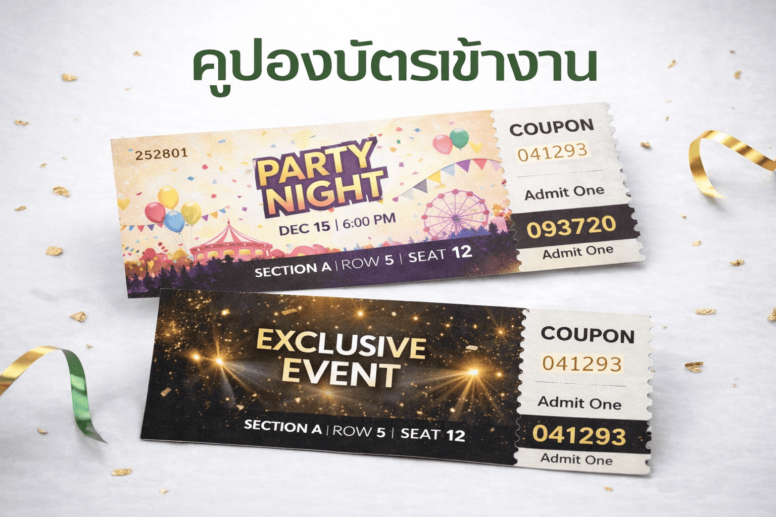 รับพิมพ์คูปองบัตรเข้างาน ไม่มีขั้นต่ำ