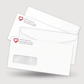 Customize your envelopes with 1-color,full-color, front  printing.