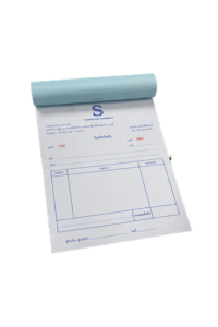 Receipt Book, 3 Sheets per Set, Carbonless Paper. Each book contains 50 sets. 1 set = 3 sheets.  Self-copy carbonless paper (NCR), available in 5 colors: white, pink, yellow, blue, green  Top 2 sheets are perforated tear-off  Each page and book is numbered. Spec: Carbonless paper available in 5 colors (white, pink, yellow, blue, green).