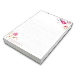 กระดาษโน้ตA5  spec  กระดาษ : ปอนด์ขาว 70 แกรม | ปอนด์ขาว 80 แกรม หรือ กระดาษถนอมสายตา 75 แกรม ปึกละ 100 แผ่น สี : เนื้อใน 4 สี 1 หน้า(4/0),1 สี 2 หน้า(1/1),1 สี 1 หน้า(1/0),ไม่พิมพ์ ขนาด : A5 20.9 ซ.ม. x 14.7 ซ.ม. งานที่เสร็จแล้ว : แพ็คจัดส่ง เวลาที่ใช้ในการผลิต :15 วัน